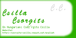 csilla csorgits business card
